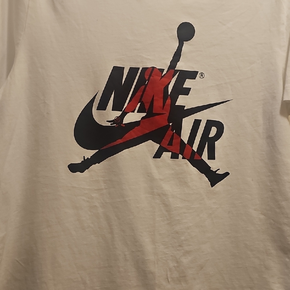 Nike Air White Tee with Red and Black Graphic